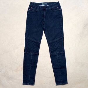 Boden Women's Dark Wash Skinny Ankle Stretch Denim Moto Jeans - Size 4P (27x28)